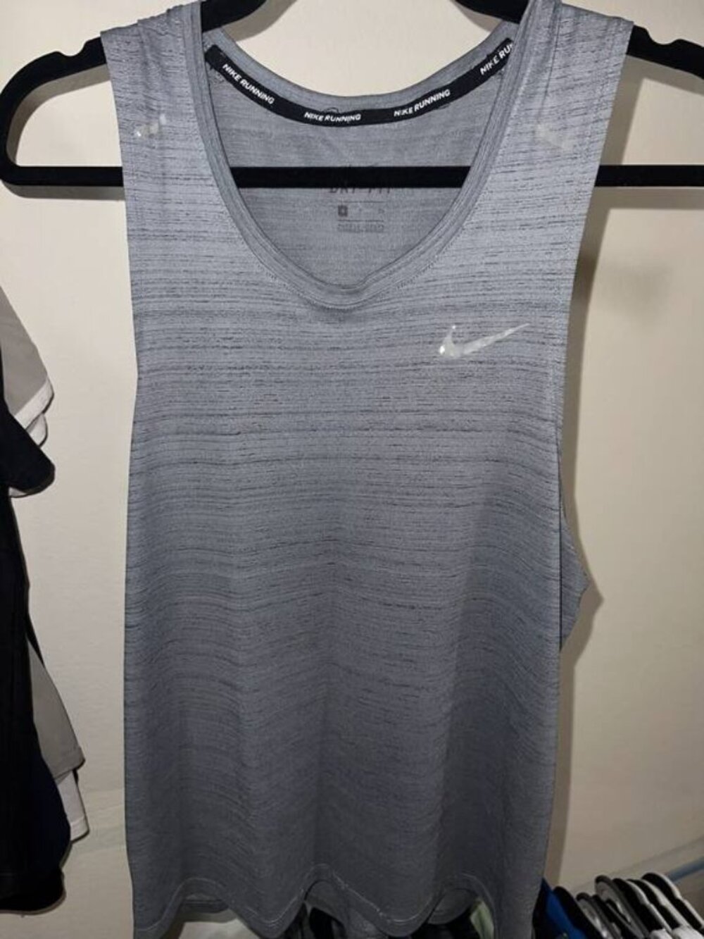 Nike Gray Heather V-Neck Athletic Tank Top